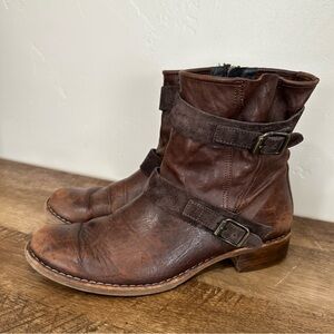 Paul Green Austria Brown Burnished
Leather Biker Motorcycle Boot Sz 8.5 US
